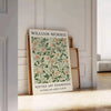Gray and brown William Morris botanical poster in vintage decorative style
