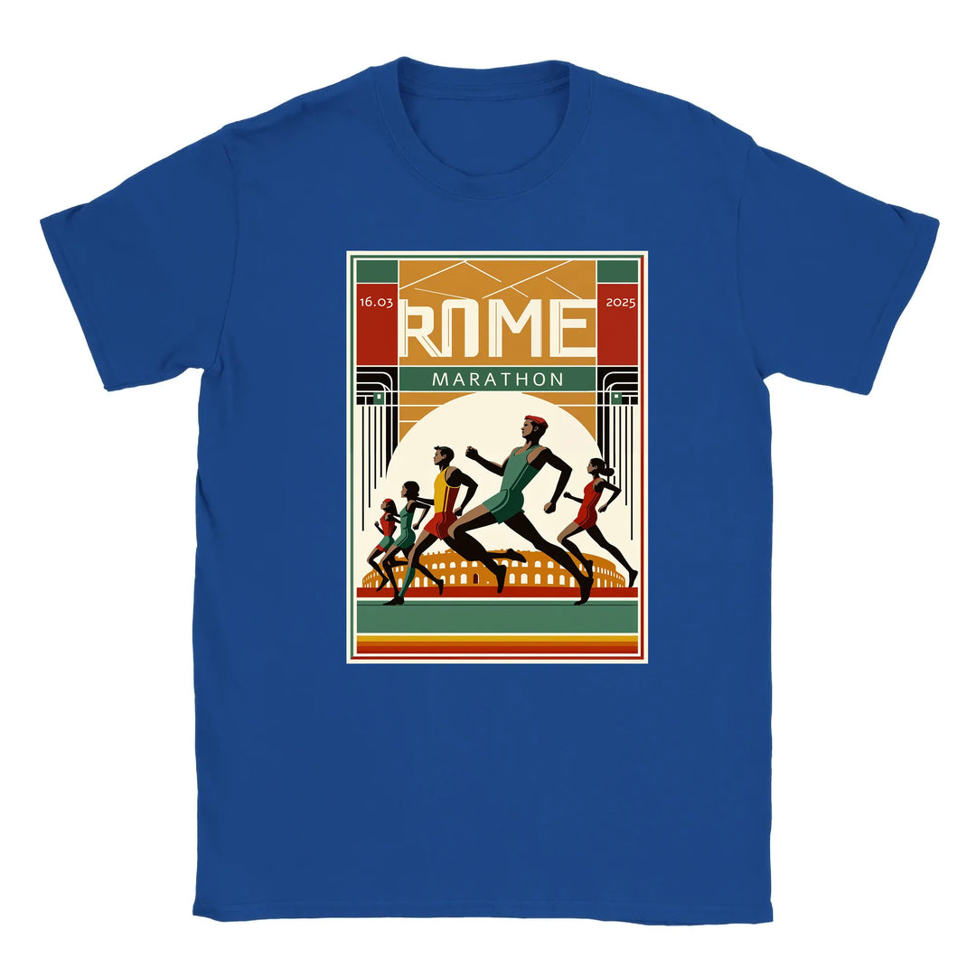 T-shirt featuring a graphic of the Rome Marathon 3 logo