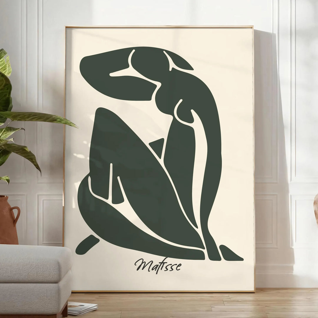 Blue, white and gray Matisse Blue Nude II cutout poster