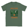 T-shirt featuring a graphic of tennis rackets and balls with New York text