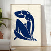 Cutout figure in blue and white with abstract shapes by Matisse