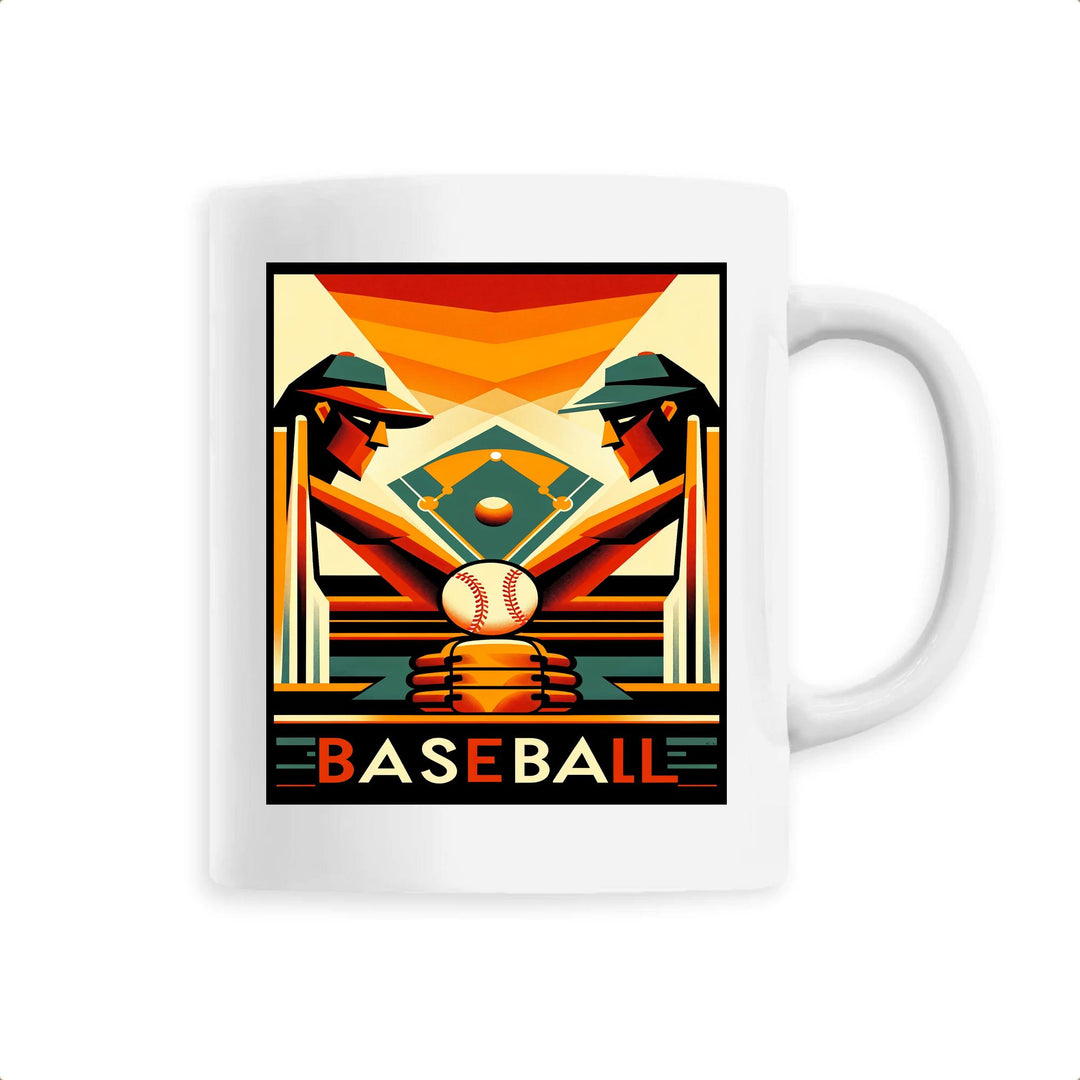 Ceramic coffee mug with New York team logo and sporty print