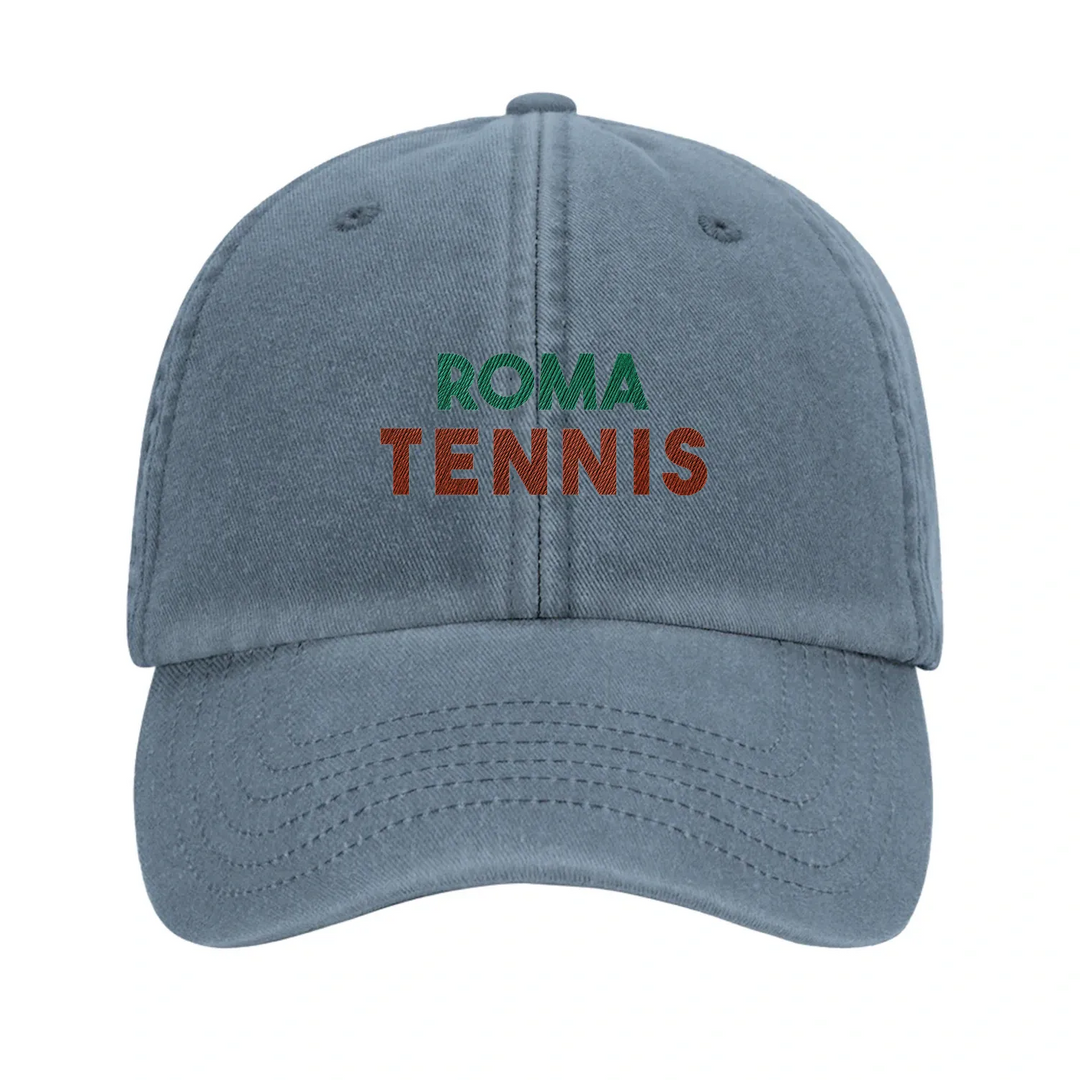 Czapka z haftem z vintage'owym wzorem Roma Tennis i logo