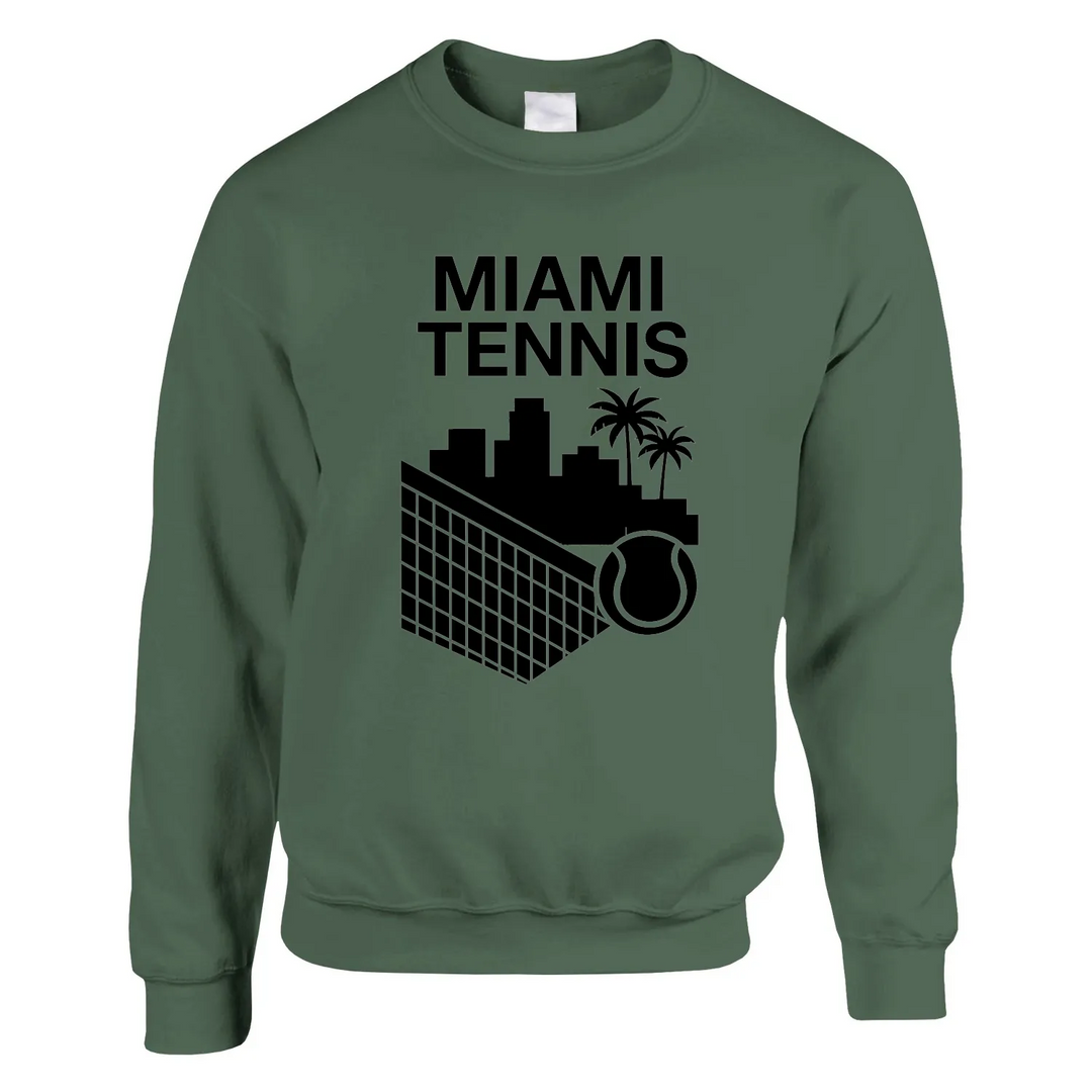 Sweater featuring a graphic print of Miami Tennis with bold colors