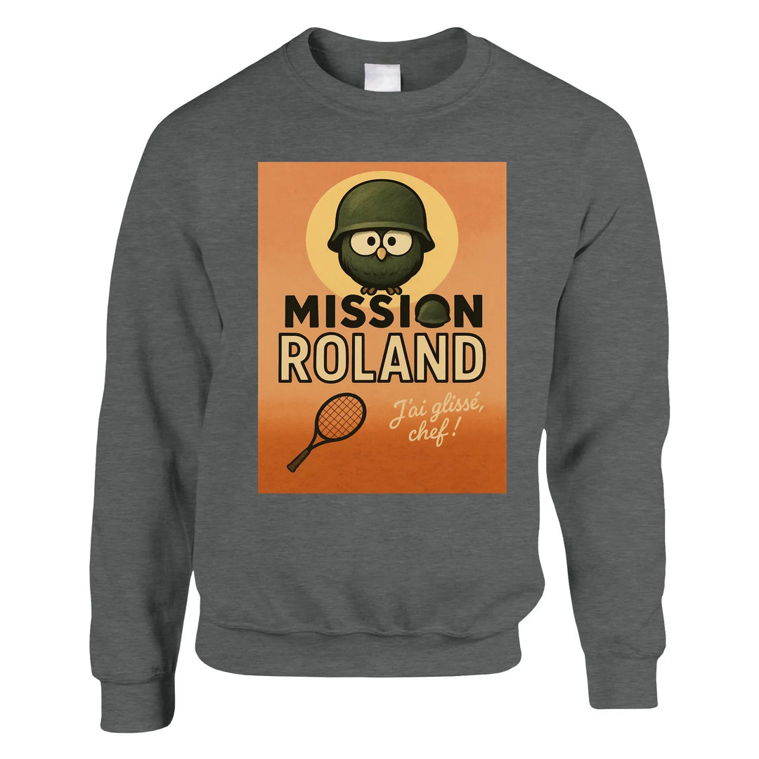 Unisex crewneck-tröja med Mission Roland Tennis-logotyp i en sportig design