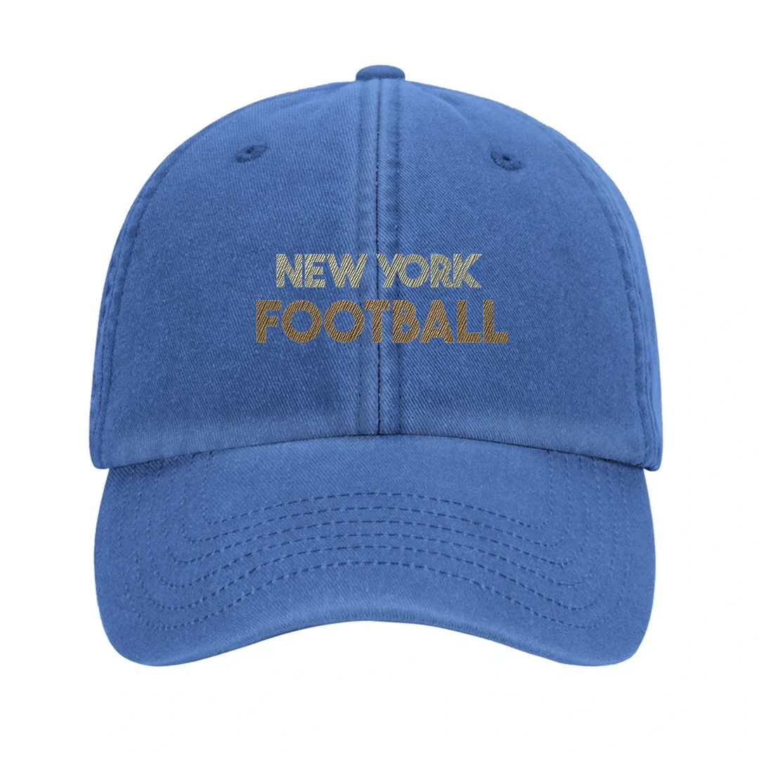 Embroidered cap featuring a vintage New York Football 1 design