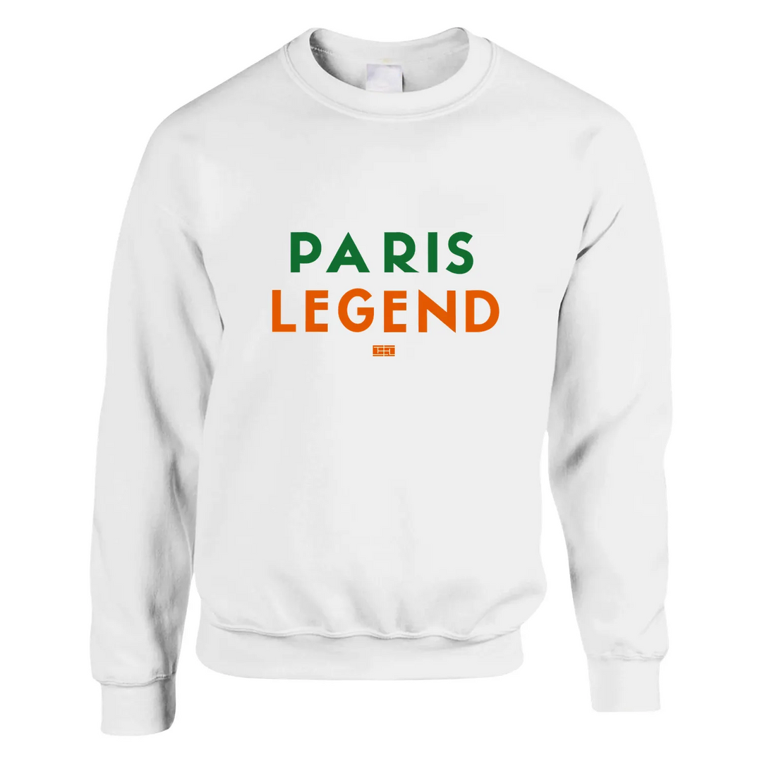Crewneck sweater featuring a graphic print of a tennis player in Paris