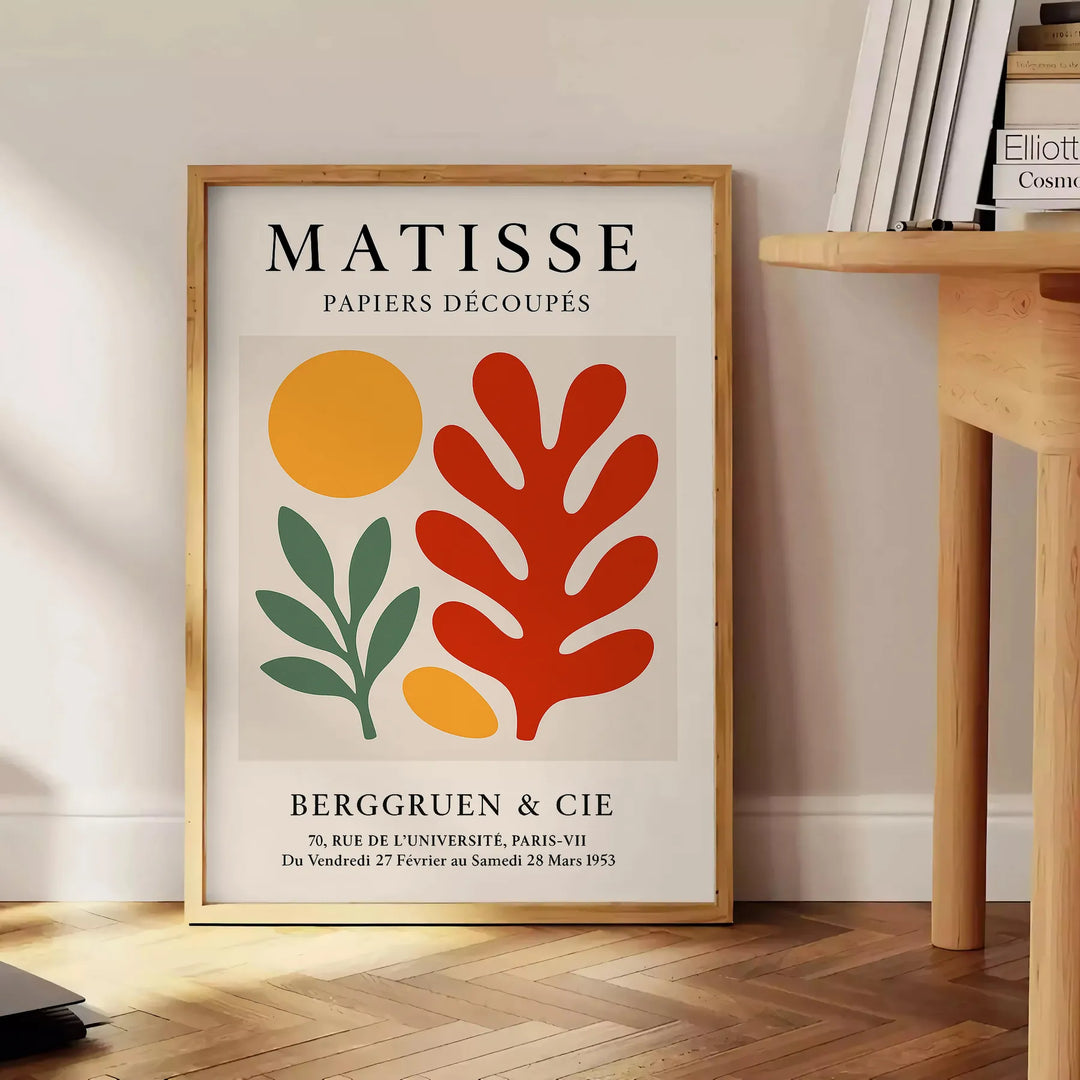 Poster showing Matisse Papiers Découpés green and orange cut-paper collage