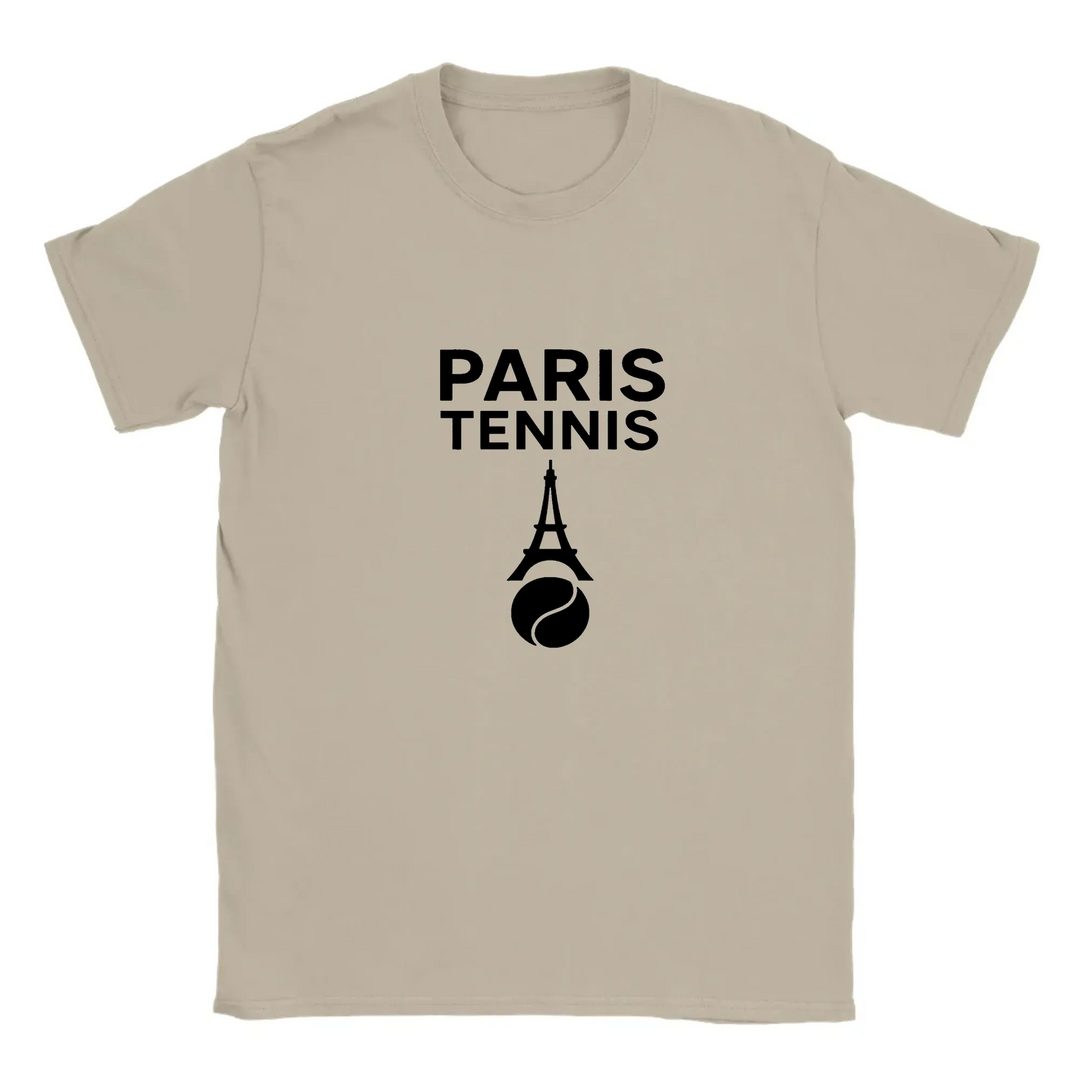 T-shirt featuring a graphic of a tennis player in Paris
