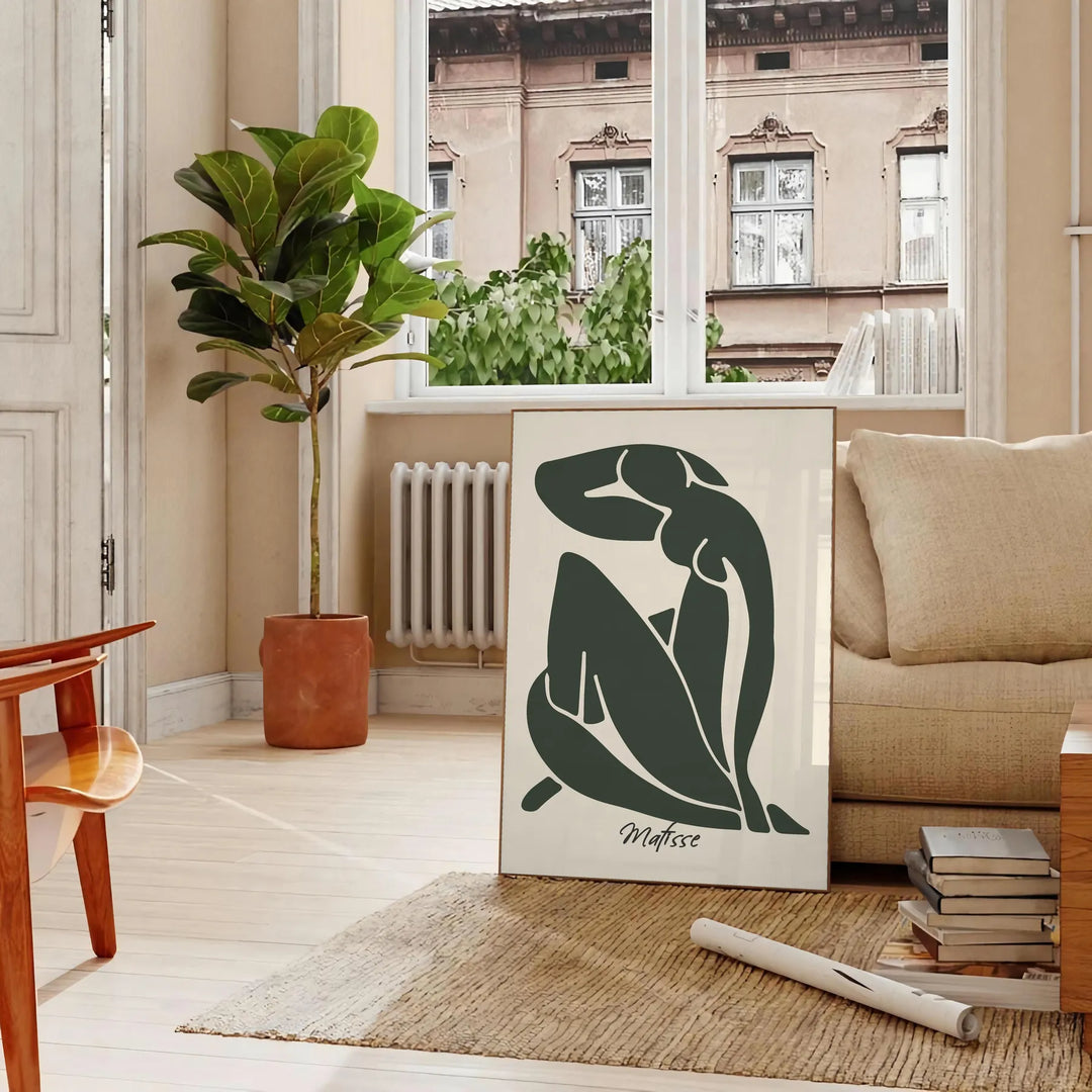 Blue, white and gray Matisse Blue Nude II cutout poster
