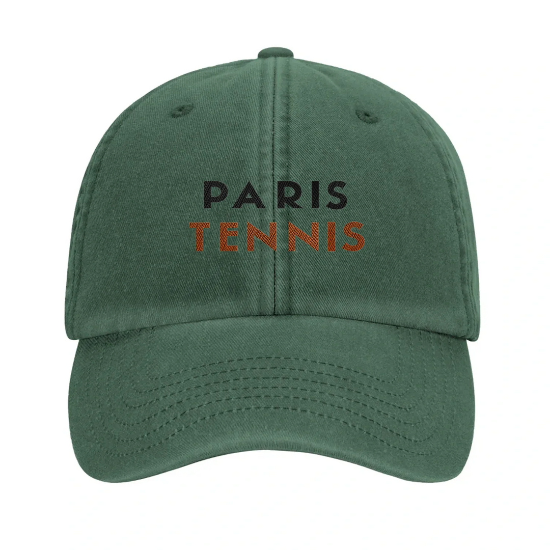 Embroidered cap featuring a vintage Paris Tennis 2 logo design