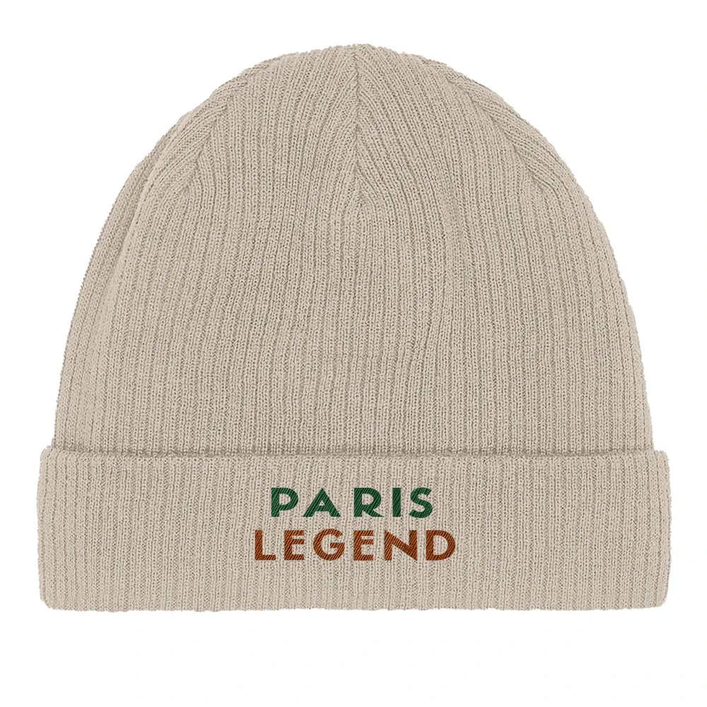 Embroidered beanie featuring a tennis design inspired by Paris.