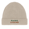 Embroidered beanie featuring a tennis design inspired by Paris.