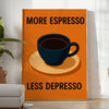 Green and black typographic design with coffee-themed text