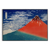 Traditional ukiyo-e style depiction of Mount Fuji in green and red