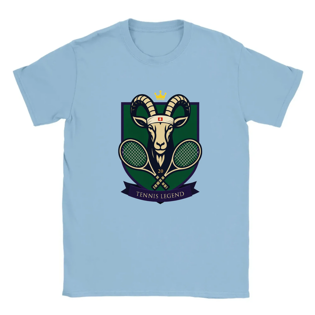 T-shirt featuring a graphic of Roger Federer playing tennis