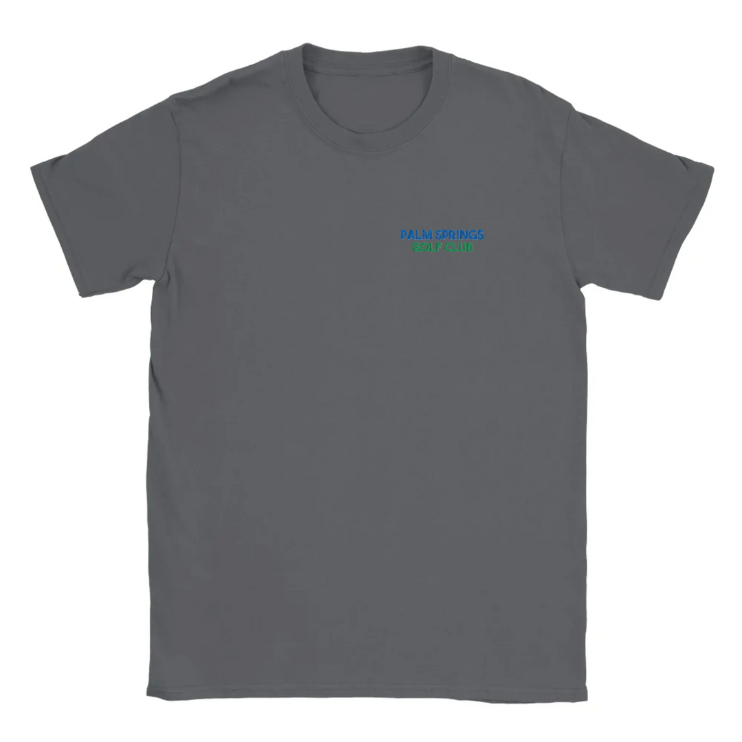 T-shirt featuring an embroidered design of Palm Springs Golf 2