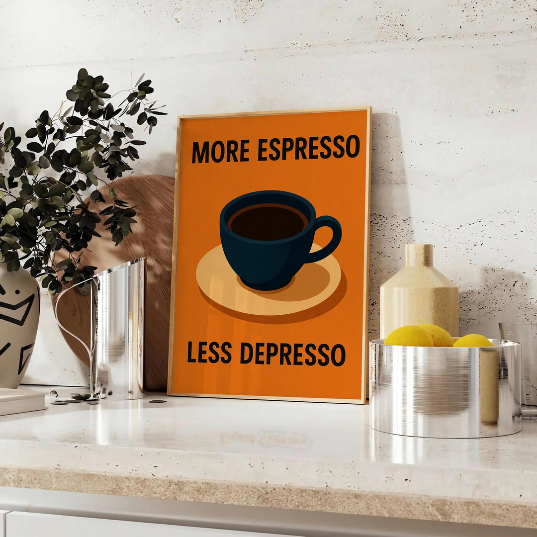Green and black typographic design with coffee-themed text