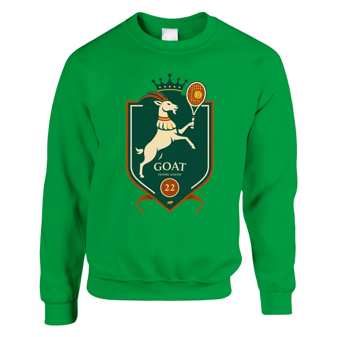 Unisex sweater featuring a graphic of Rafael Nadal playing tennis