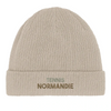 Embroidered beanie featuring a Tennis Normandie design in a soft, casual style