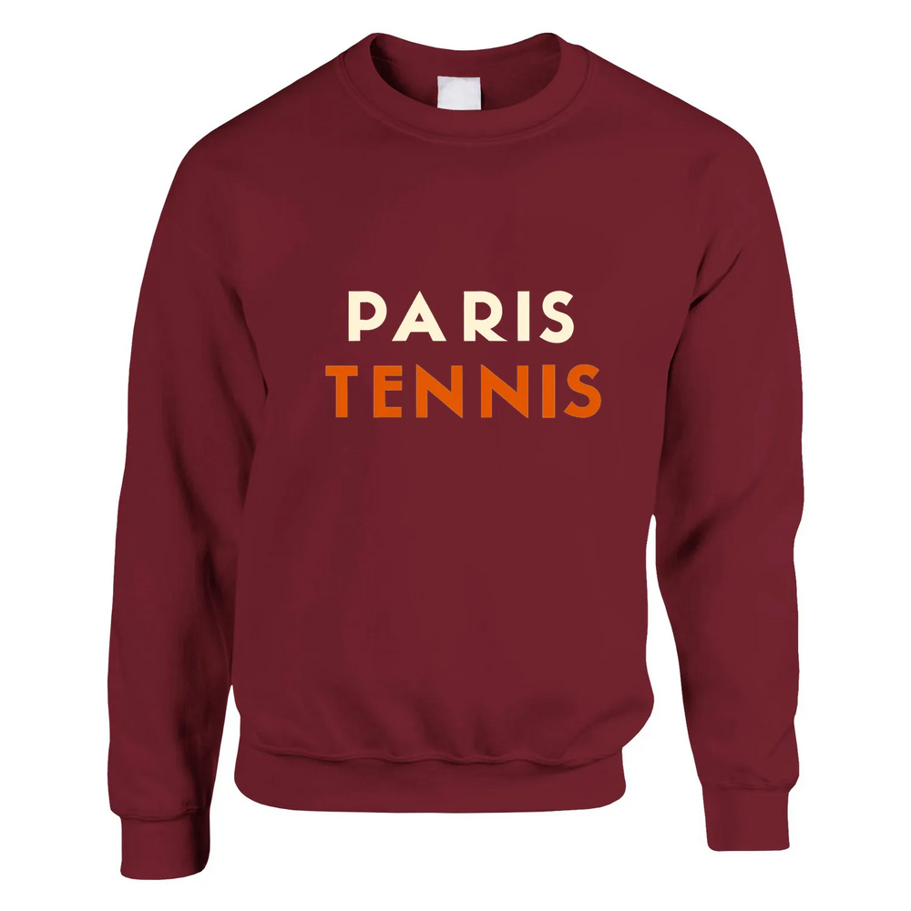 Sweater featuring a minimalist tennis motif and 'Paris Tennis' text