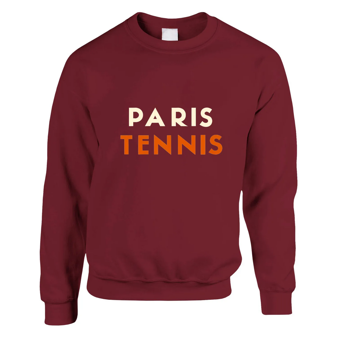 Sweater featuring a minimalist tennis motif and 'Paris Tennis' text