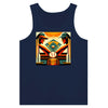 Unisex tank top featuring a graphic print of New York baseball imagery