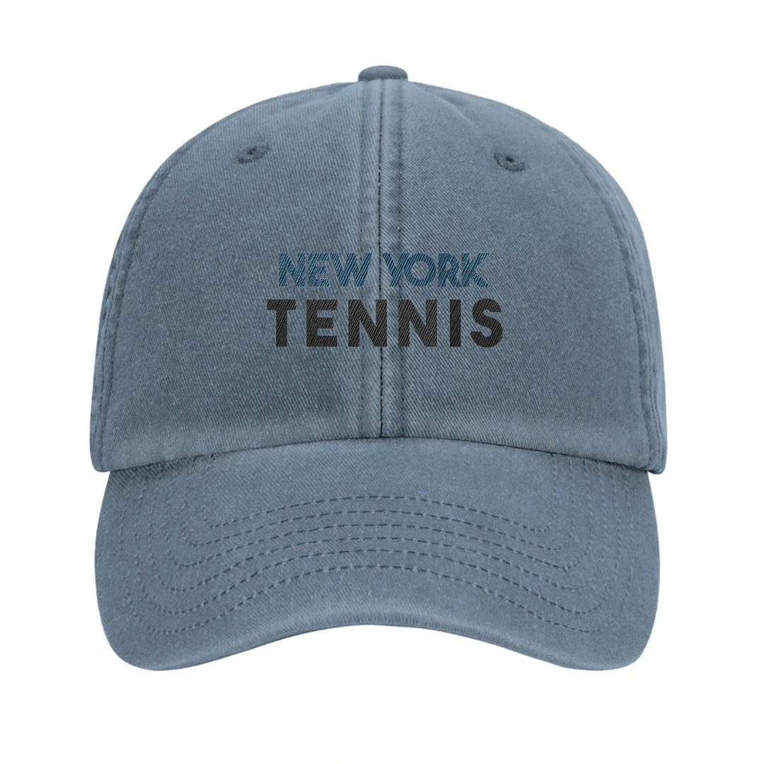 Embroidered cap featuring a vintage New York Tennis logo