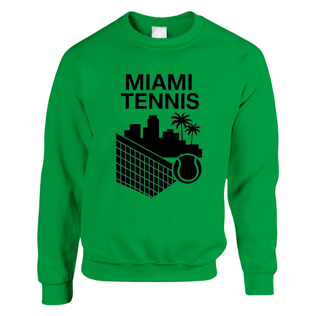 Sweater featuring a graphic print of Miami Tennis with bold colors