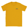 T-shirt featuring an embroidered design of a tennis racket and ball