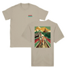 T-shirt featuring a graphic design inspired by the Milano Sanremo cycling race