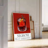 Illustration of a Negroni cocktail with orange and red splashes