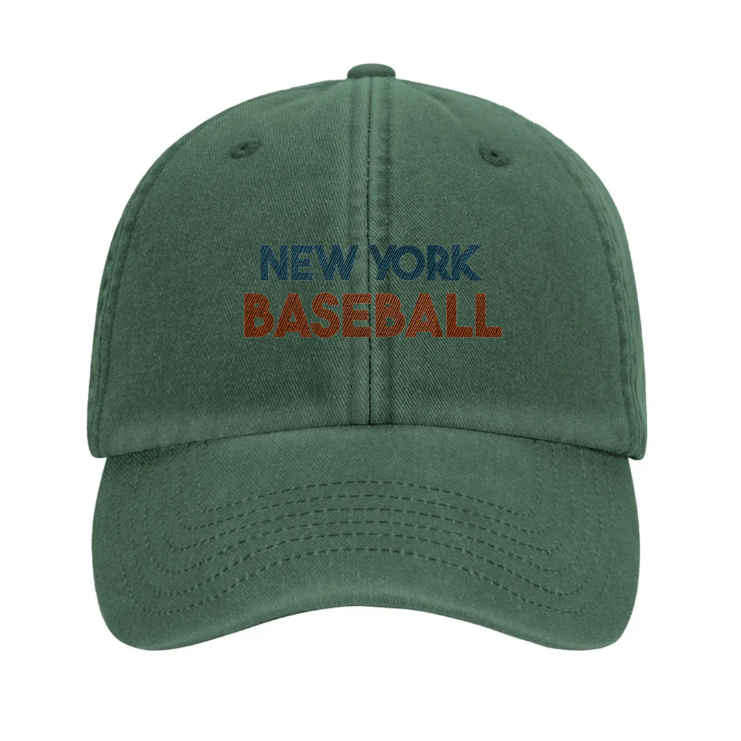 Gorra bordada con un logo de béisbol vintage de Nueva York