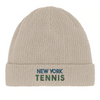 Embroidered beanie featuring a New York tennis design in a sporty style