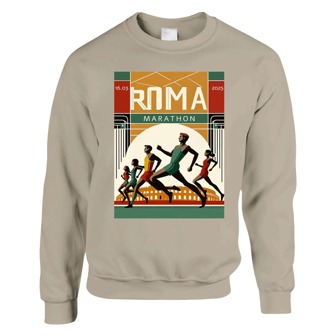 Unisex sweater with a graphic print of the Rome Marathon logo on the chest