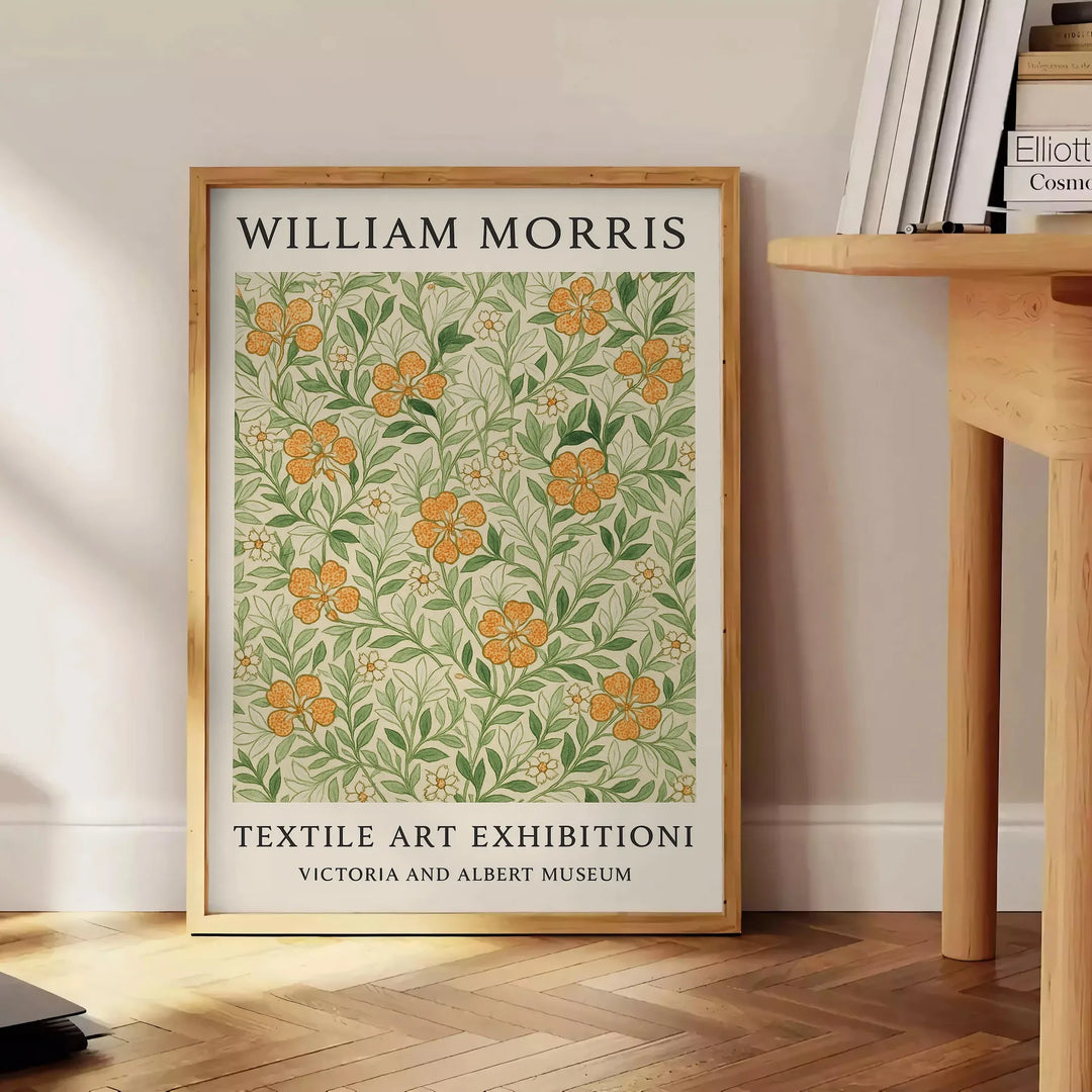 Botanical illustration in intricate patterns, featuring muted greens and browns