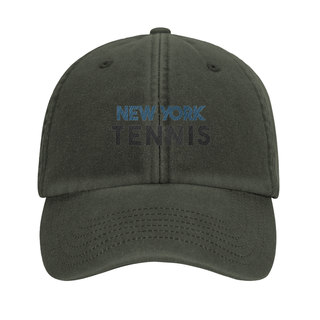 Embroidered cap featuring a vintage New York Tennis logo