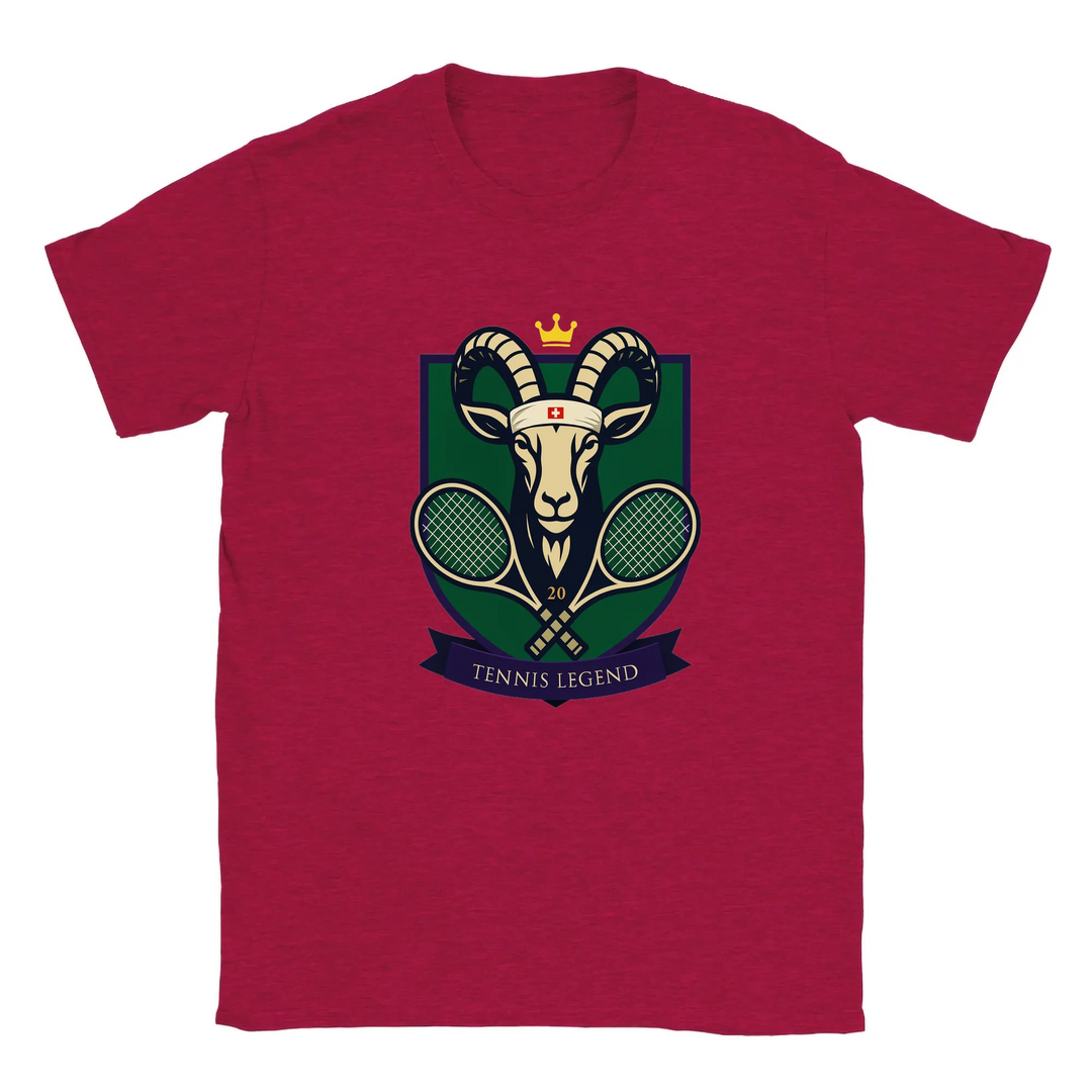 T-shirt featuring a graphic of Roger Federer playing tennis