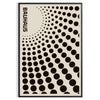 Bauhaus black circle abstract poster with gray and orange accents