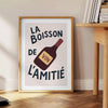 Black and white minimalist kitchen poster with elegant wine typographic design