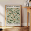 Gray and brown William Morris botanical poster in vintage decorative style