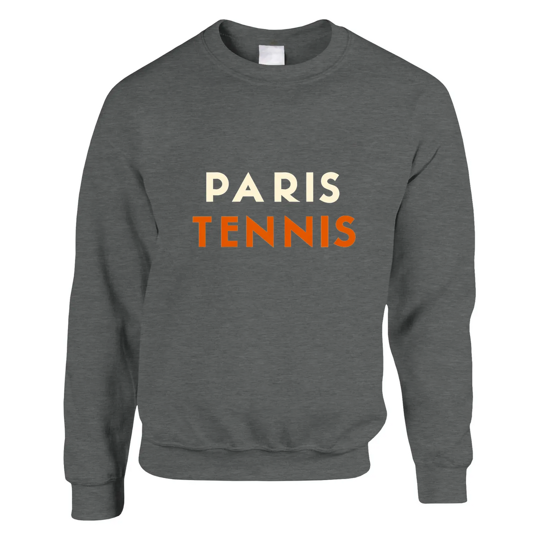 Sweater featuring a minimalist tennis motif and 'Paris Tennis' text