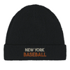 Embroidered beanie featuring a New York Baseball 5 design