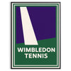 Minimalistyczny plakat Wimbledon tenis w szarości, zieleni i czerni, prosty styl