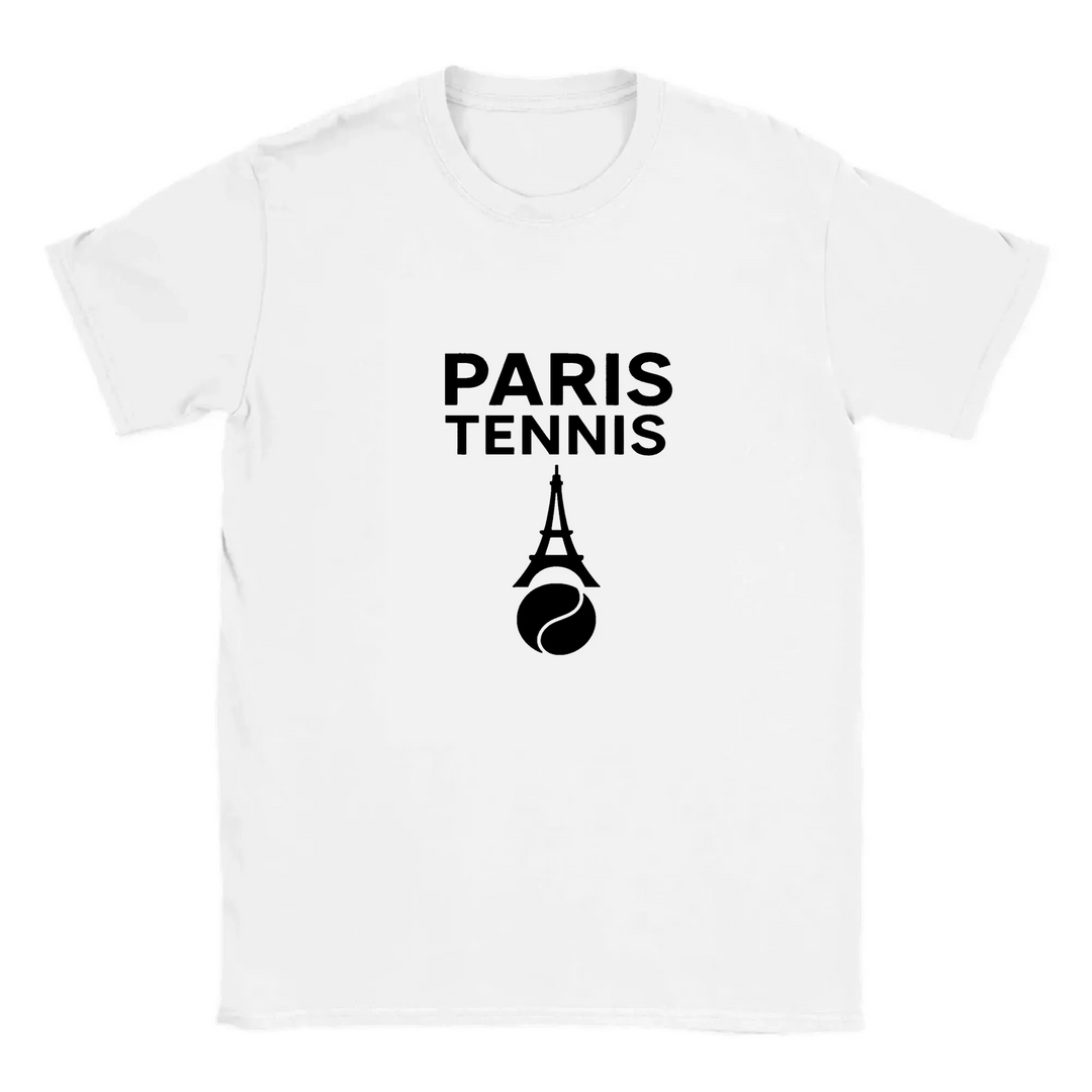 T-shirt featuring a graphic of a tennis player in Paris