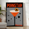 Poster of Pornstar Martini cocktail illustration in red and orange palette