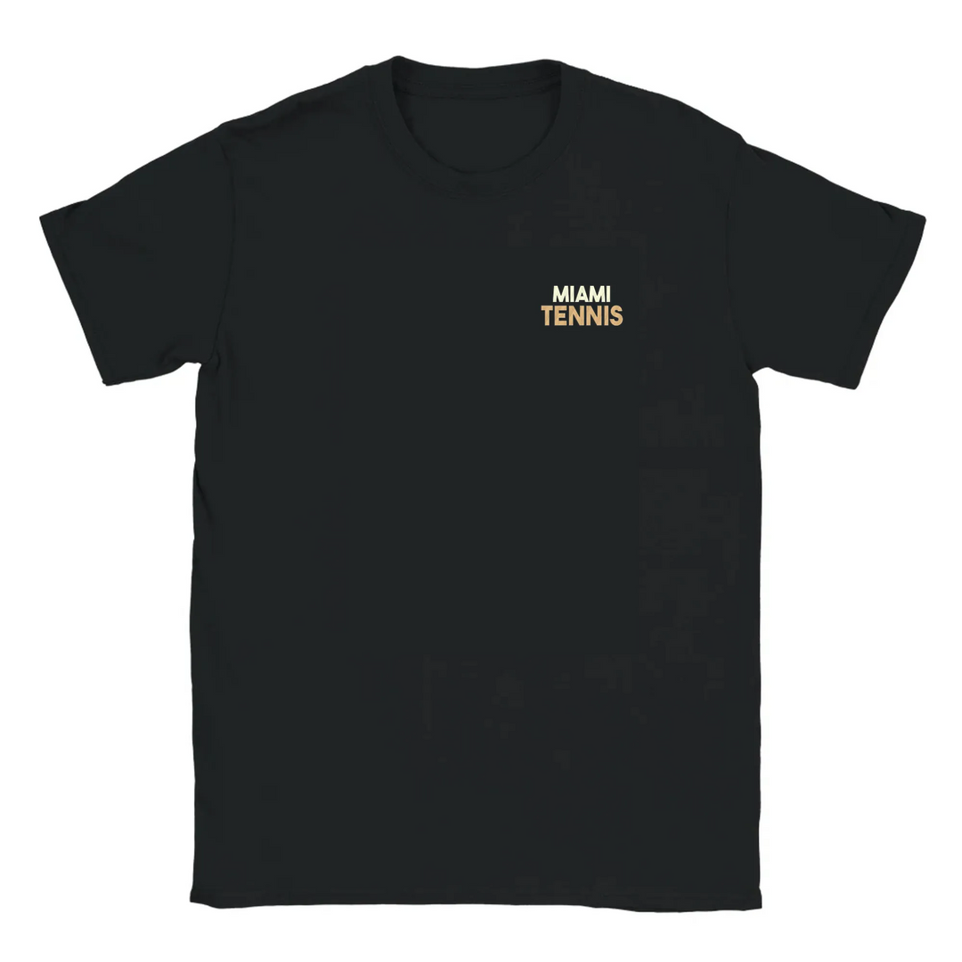 T-shirt featuring an embroidered Miami Tennis design on the chest