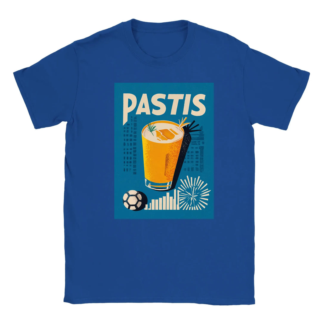 T-shirt featuring a graphic of a Pastis cocktail and Marseille skyline