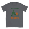 T-shirt featuring a graphic of tennis players in Melbourne