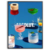 Poster of Absolut cocktail artwork in black and brown minimalist style - in a black frame